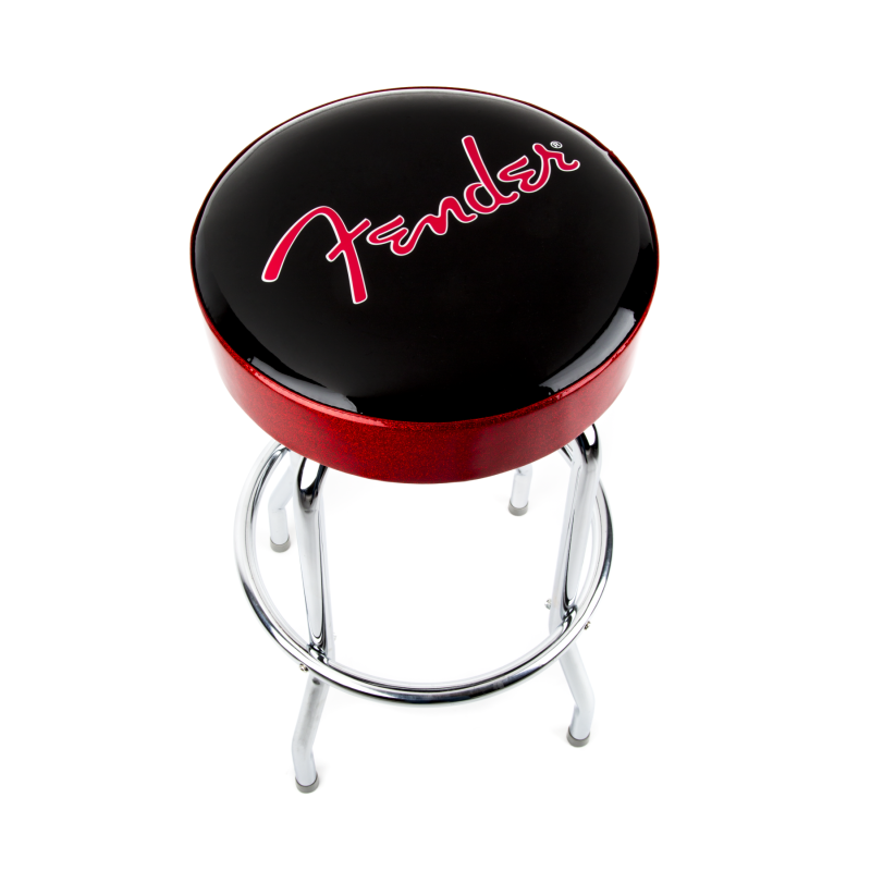 Fender Red Sparkle Logo Barstool Black/Red Sparkle 30"