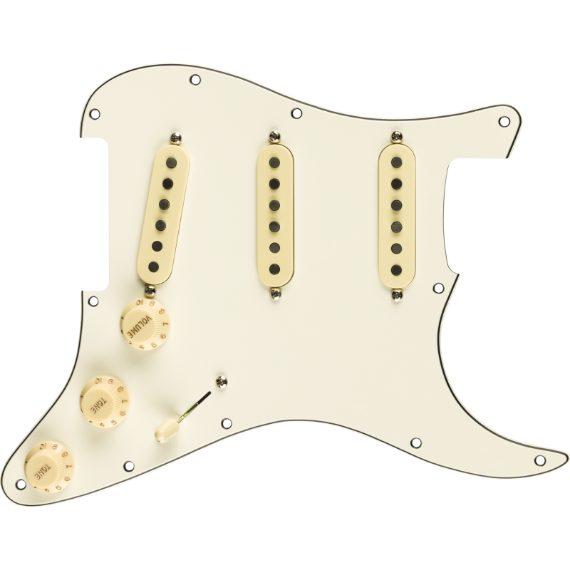 Fender Pre-Wired Strat Pickguard Pure Vintage '65 w/RWRP Middle Parchment 11 Hole PG
