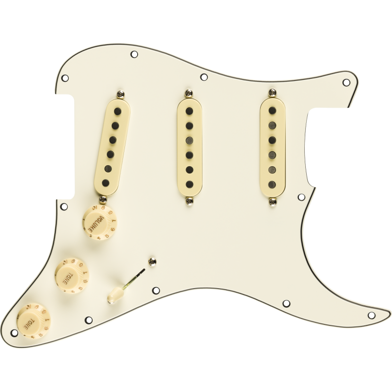 Fender Pre-Wired Strat Pickguard Pure Vintage '59 w/RWRP Midde Parchment 11 Hole PG