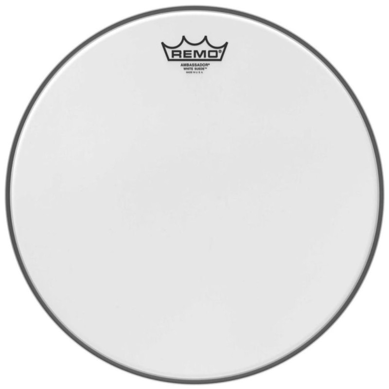 REMO Ambassador White Suede 10" BA-0810-WS