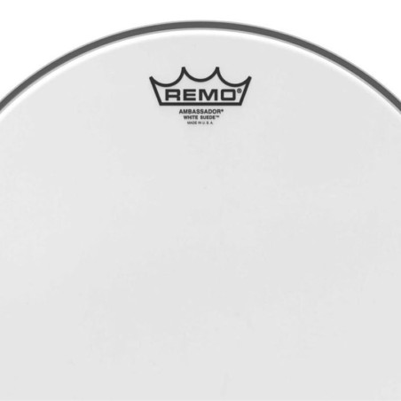 REMO Ambassador White Suede 10" BA-0810-WS