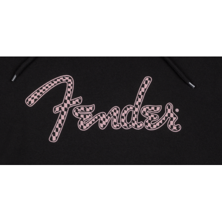 Fender Spaghetti Logo Wavy Checker Hoodie Pink Checker XXL