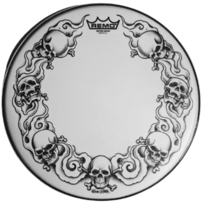 REMO Powerstroke Tatto Serpent Rose White 22"