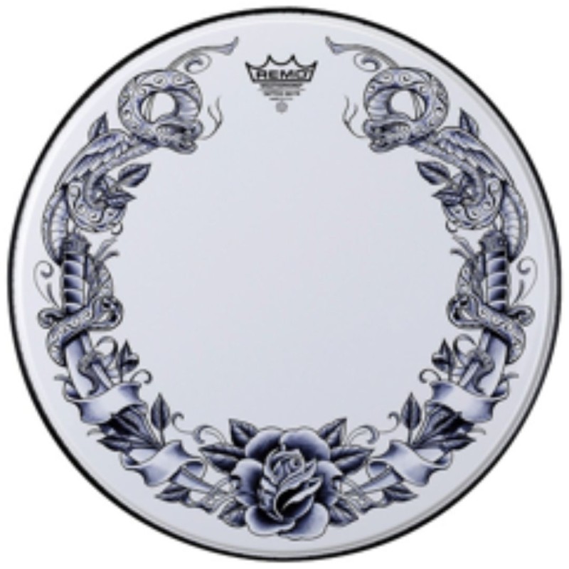 REMO Powerstroke Tattoo Serpent Rose Skyn 22"