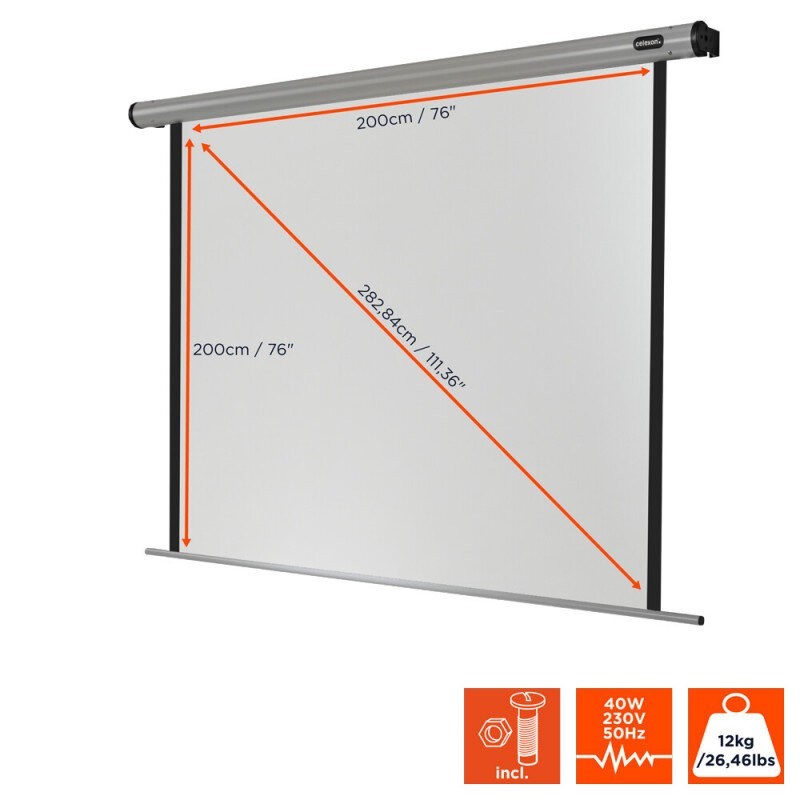 celexon Screen Motor HomeCinema 200 x 200 cm