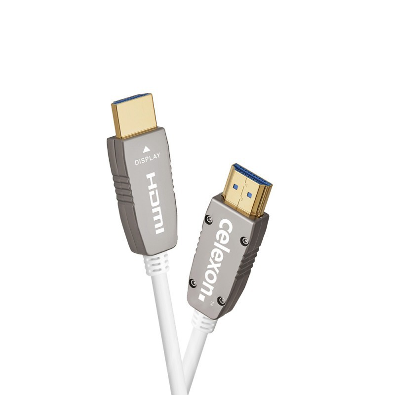 celexon UHD Optical Fiber HDMI 2.0b Active Cable 50m White