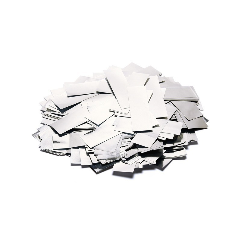 THE CONFETTI MAKER Slow-fall Metallic Confetti Rectangles Silver 10 kg