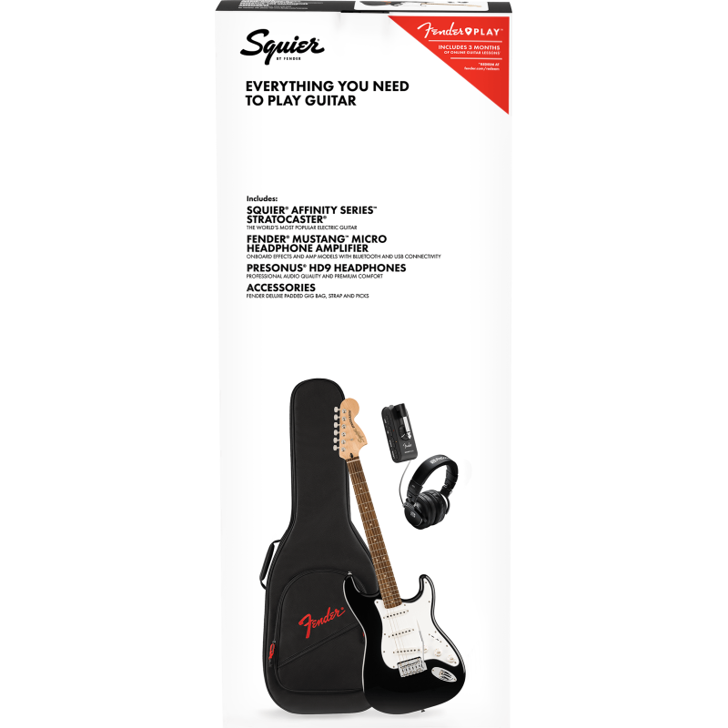 Squier Affinity Series Stratocaster Mustang Micro Pack Black