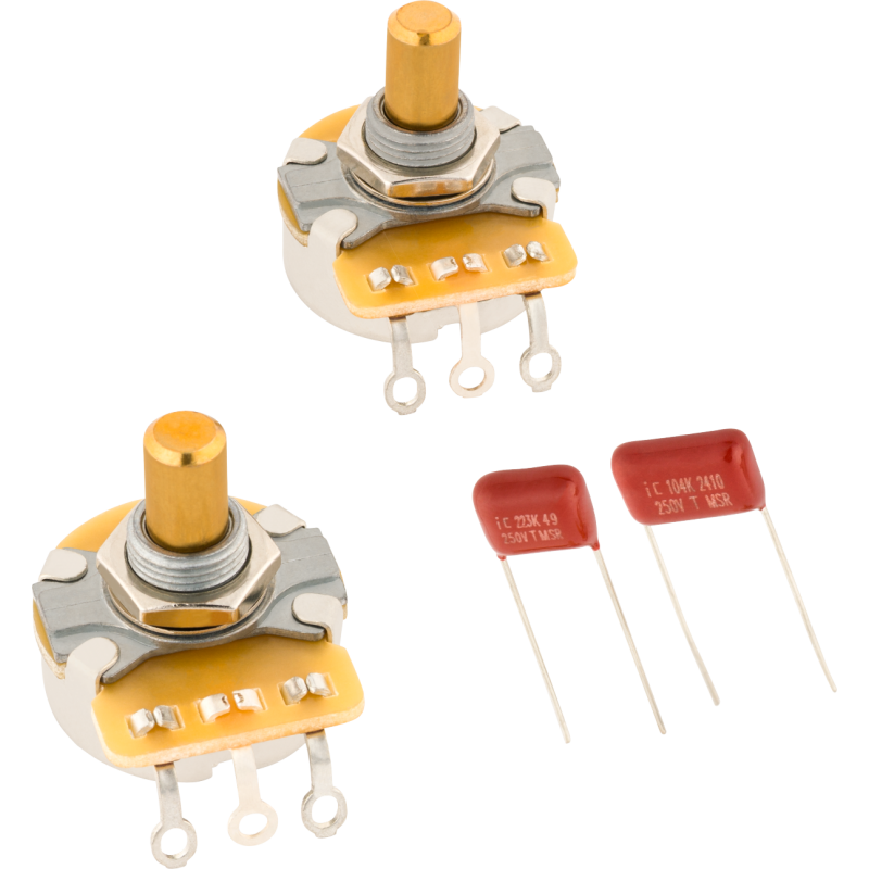 Fender Telecaster Solid Shaft Potentiometer and Capacitor Kit 2-Pack