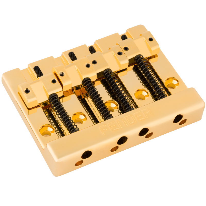 Fender HiMass 4-String Bass Bridge Assembly With Zinc Saddles Gold
