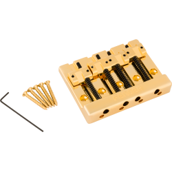Fender HiMass 4-String Bass Bridge Assembly With Zinc Saddles Gold