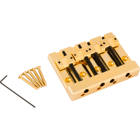 Fender HiMass 4-String Bass Bridge Assembly With Zinc Saddles Gold