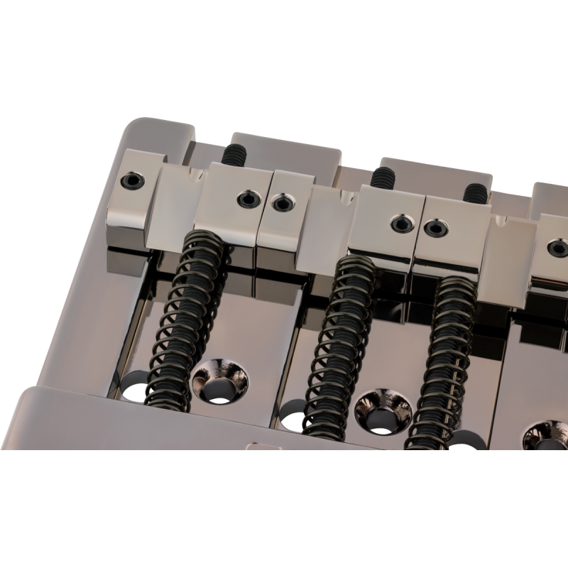 Fender HiMass String-Through 4-String Bass Bridge Assembly With Brass Saddles Black Chrome