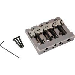 Fender HiMass String-Through 4-String Bass Bridge Assembly With Brass Saddles Black Chrome