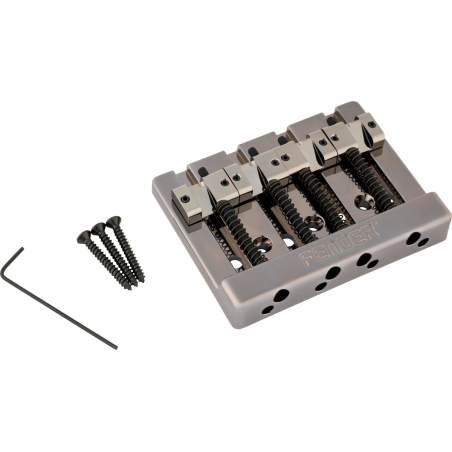 Fender HiMass String-Through 4-String Bass Bridge Assembly With Brass Saddles Black Chrome