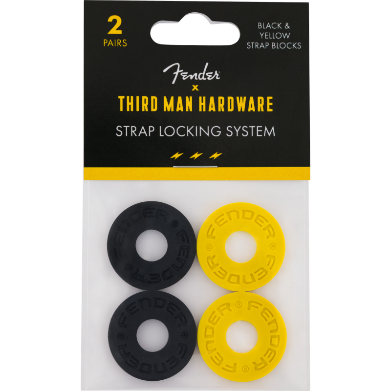 Fender Strap Blocks Third Man Records 2 x Black 2 x Yellow