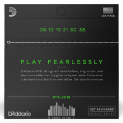 D'Addario NYXL0838 Nickel Wound Extra Super Light 08-38