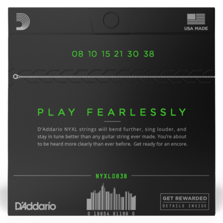 D'Addario NYXL0838 Nickel Wound Extra Super Light 08-38