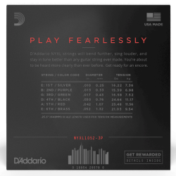 D'Addario NYXL1052 Nickel Wound Light 10-52