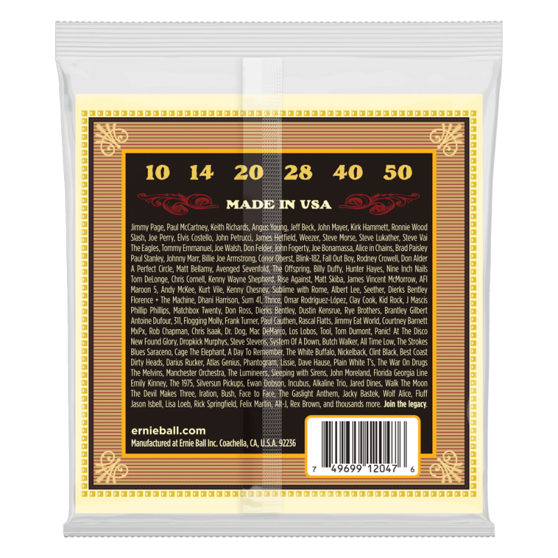 Ernie Ball 2047 Earthwood Silk and Steel Extra-Soft 10-50