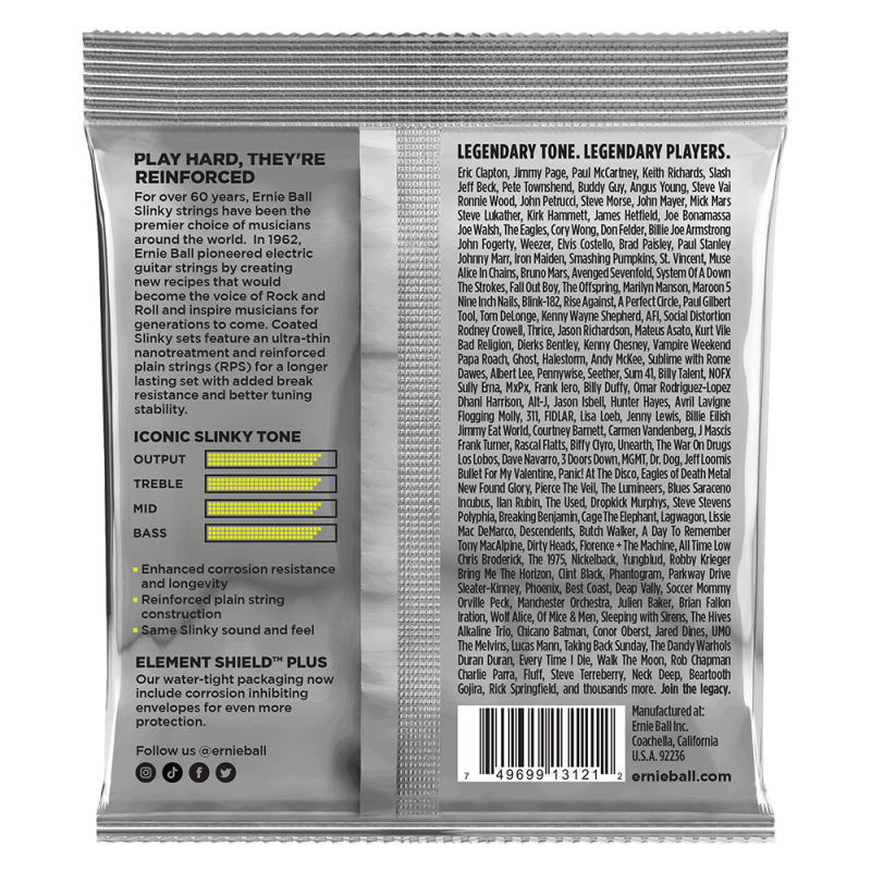 Ernie Ball 3121 Regular Slinky RPS Coated Titanium 10-46