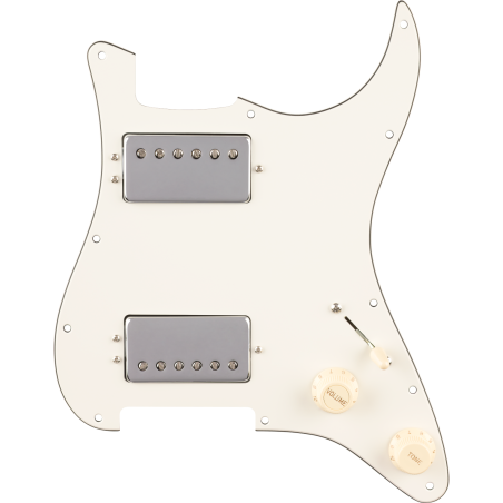 Fender Pre-Wired Strat Pickguard Quadra Tap HH Parchment