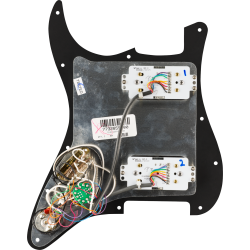 Fender Pre-Wired Strat Pickguard Quadra Tap HH Parchment