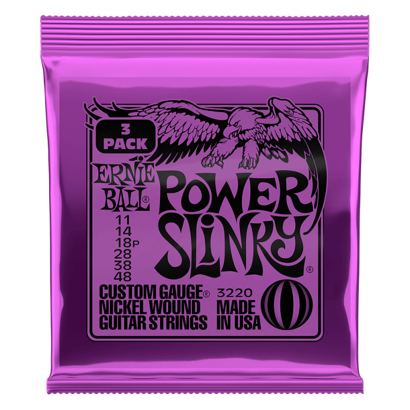 Ernie Ball 3220 3-Pack Power Slinky 11-48