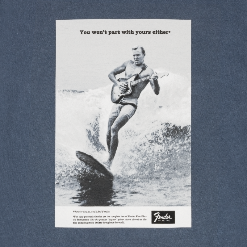 Fender Vintage Ad Surfer Tee Ocean M