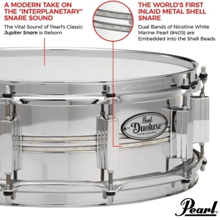 Pearl duoluxe 14"x5" in ottone cromato cod.dux1450br
