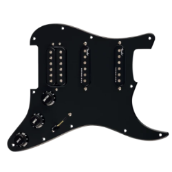 Fender Pre-Wired Strat Pickguard Quadra Tap/Ultra Noiseless HSS Black