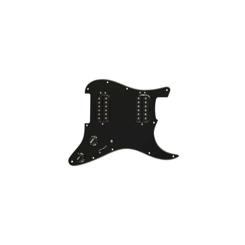 Fender Pre-Wired Strat Pickguard Quadra Tap HH Black