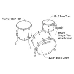 TAMA Starclassic Walnut/Birch Lacquer Shamrock Oyster WBS32RZS-LSO