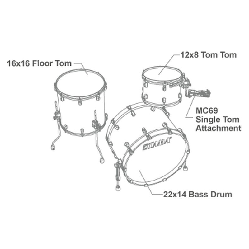 TAMA Starclassic Walnut/Birch 22" 3pz Garnet Red Sparkle WBR32RZS-GRS