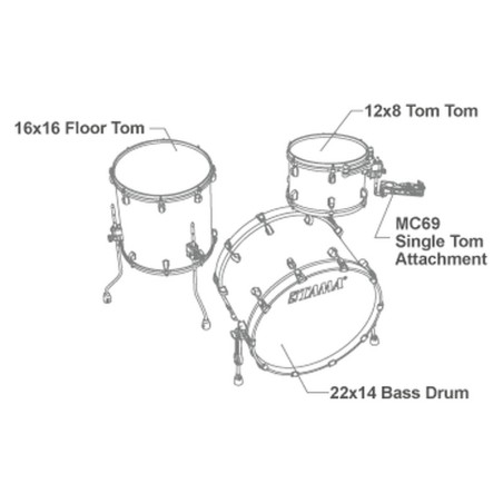 TAMA Starclassic Walnut/Birch 22" 3pz Garnet Red Sparkle WBR32RZS-GRS