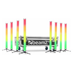 Beamz Kratos Tube70 Set 8 Tubi LED RGBW a Batteria con Flightcase