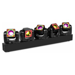 Beamz Galaxy5 Barra con 5 Teste Mobili LED RGBW 5x40 W