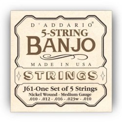 D'Addario J61 5 String Banjo Medium 10-23
